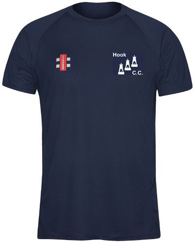 Hook Cricket Club GN Navy Matrix TShirt  Snr