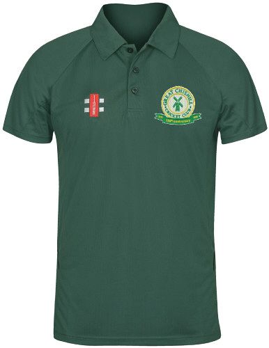 Great Chishill CC GN Green Matrix Polo Shirt  Snr