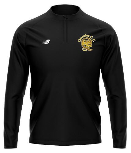 Quarndon Cricket Club New Balance 1/4 Zip Mid Layer Black  Snr