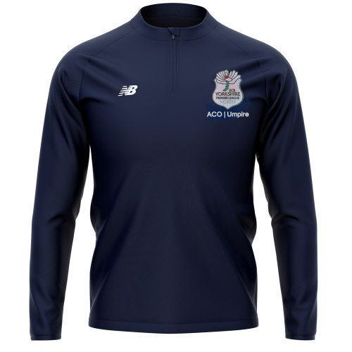 Yorkshire Umpires Premier League ACO New Balance 1/4 Zip Mid Layer Navy  Snr