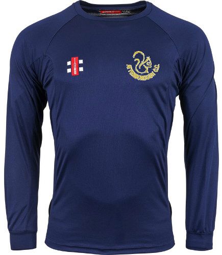 Attenborough Cricket Club GN Navy Matrix LS Tee  Snr