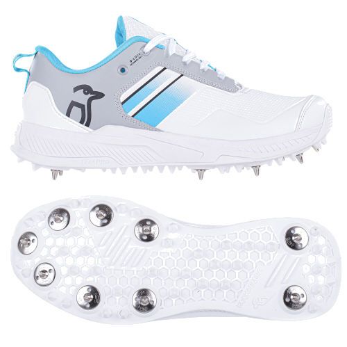 Kookaburra KC 1.0 White/Mint/Grey Spike Cricket Shoes 2023 Snr