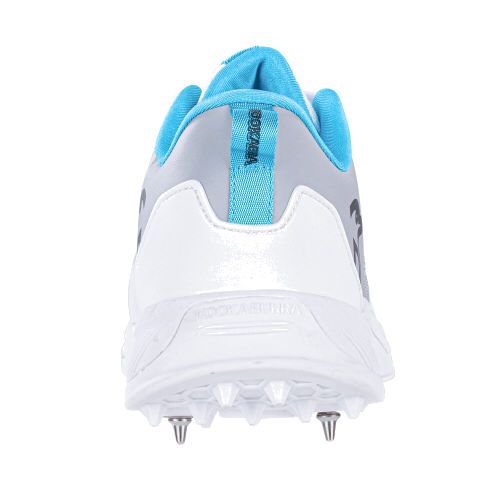 Kookaburra KC 1.0 White/Mint/Grey Spike Cricket Shoes 2023 Snr heel