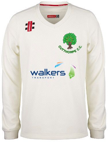 Cutthorpe CC GN Pro Performance Ivory trim L/S Sweater Jnr