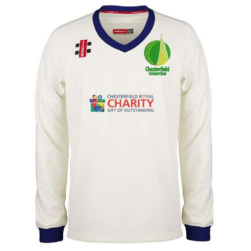 Chesterfield Cricket Club GN Pro Performance Navy L/S Trim Sweater Jnr