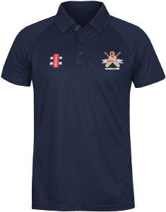 Harley Cricket Club GN Navy Matrix Polo Shirt  Snr