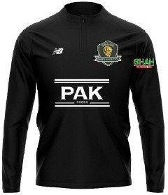 Midlands Cricket Club New Balance 1/4 Zip Mid Layer Black  Jnr