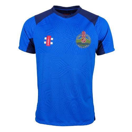Linton Village CC GN Pro Performance T20 Cricket Shirt SS Navy  Jnr