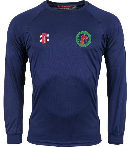 Camel Cricket Club GN Navy Matrix LS Tee  Snr