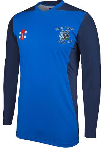 Seamer & Irton CC GN Pro Performance T20 Cricket Shirt Royal/Navy LS  Snr