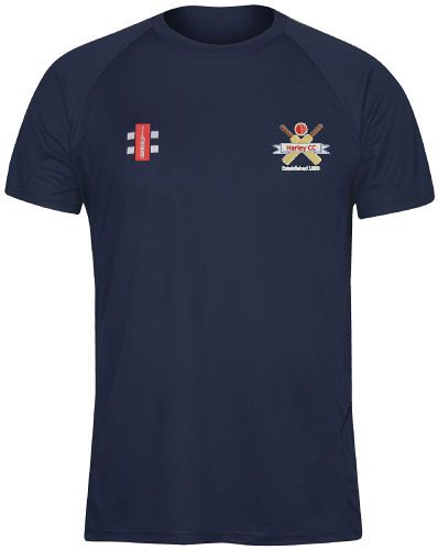 Harley Cricket Club GN Navy Matrix TShirt  Snr