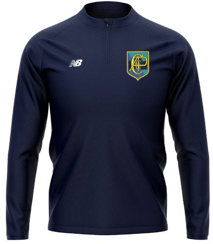 Annfield Plain CC New Balance 1/4 Zip Mid Layer Navy  Snr