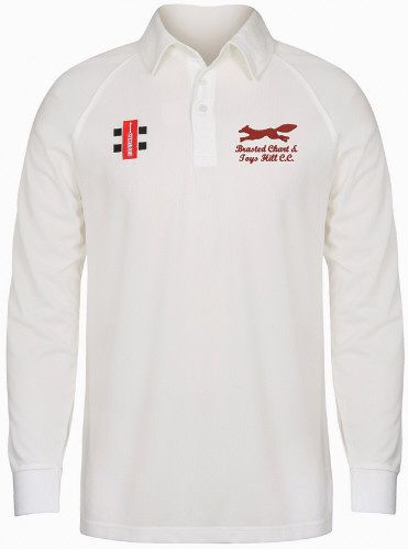 Brasted Chart & Toys Hill CC GN Matrix Cricket Shirt L/S Snr