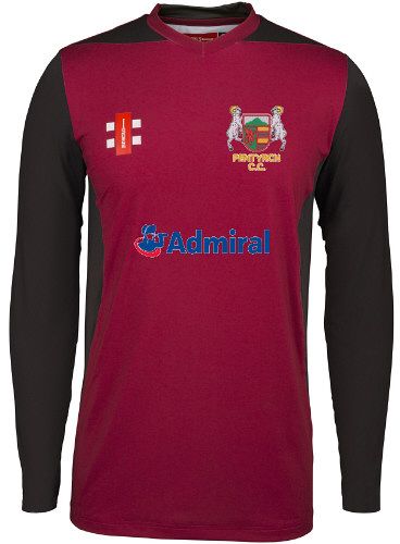 Pentyrch CC GN Pro P T20 Cricket Shirt LS Maroon  Jnr