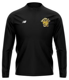 Quarndon Cricket Club New Balance 1/4 Zip Mid Layer Black  Snr