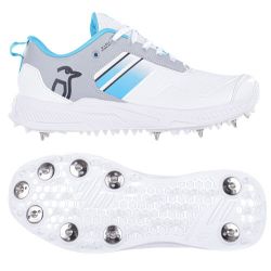 Kookaburra KC 1.0 White/Mint/Grey Spike Cricket Shoes 2023 Snr