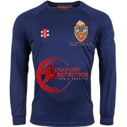 Clacton CC GN Navy Matrix Long Sleeve Tee  Snr