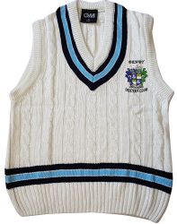 Denby CC G&M Knitted Cricket Slipover Navy/Sky  Jnr