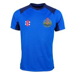 Linton Village CC GN Pro Performance T20 Cricket Shirt SS Navy  Jnr