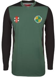 Selston CC GN Green Pro Performance T20 Cricket Shirt LS  Jnr